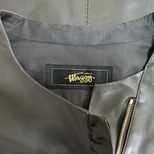 銀座マギー 近年モデル フェイクレザー ノーカラージャケット 革ジャン