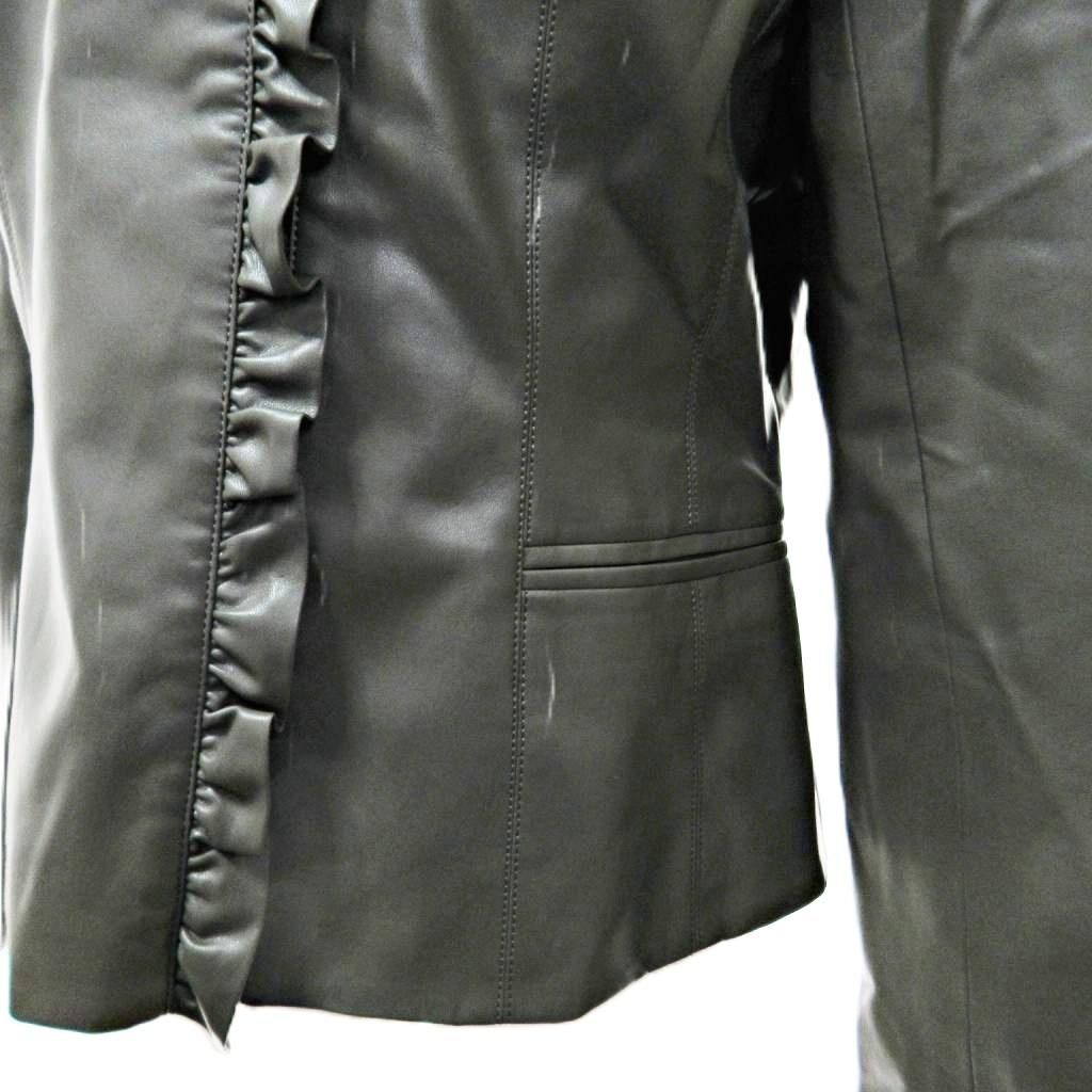 銀座マギー 近年モデル フェイクレザー ノーカラージャケット 革ジャン