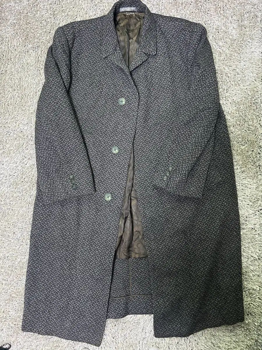 日本製 ハンドメイド ヘリンボーンコート サイズ 105