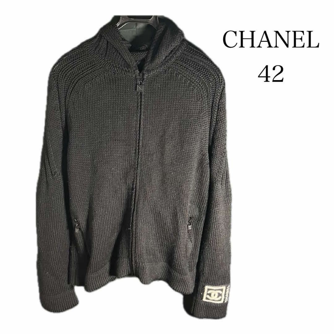 T CHANEL シャネル ココマーク ニットパーカー サイズ42 T2512237