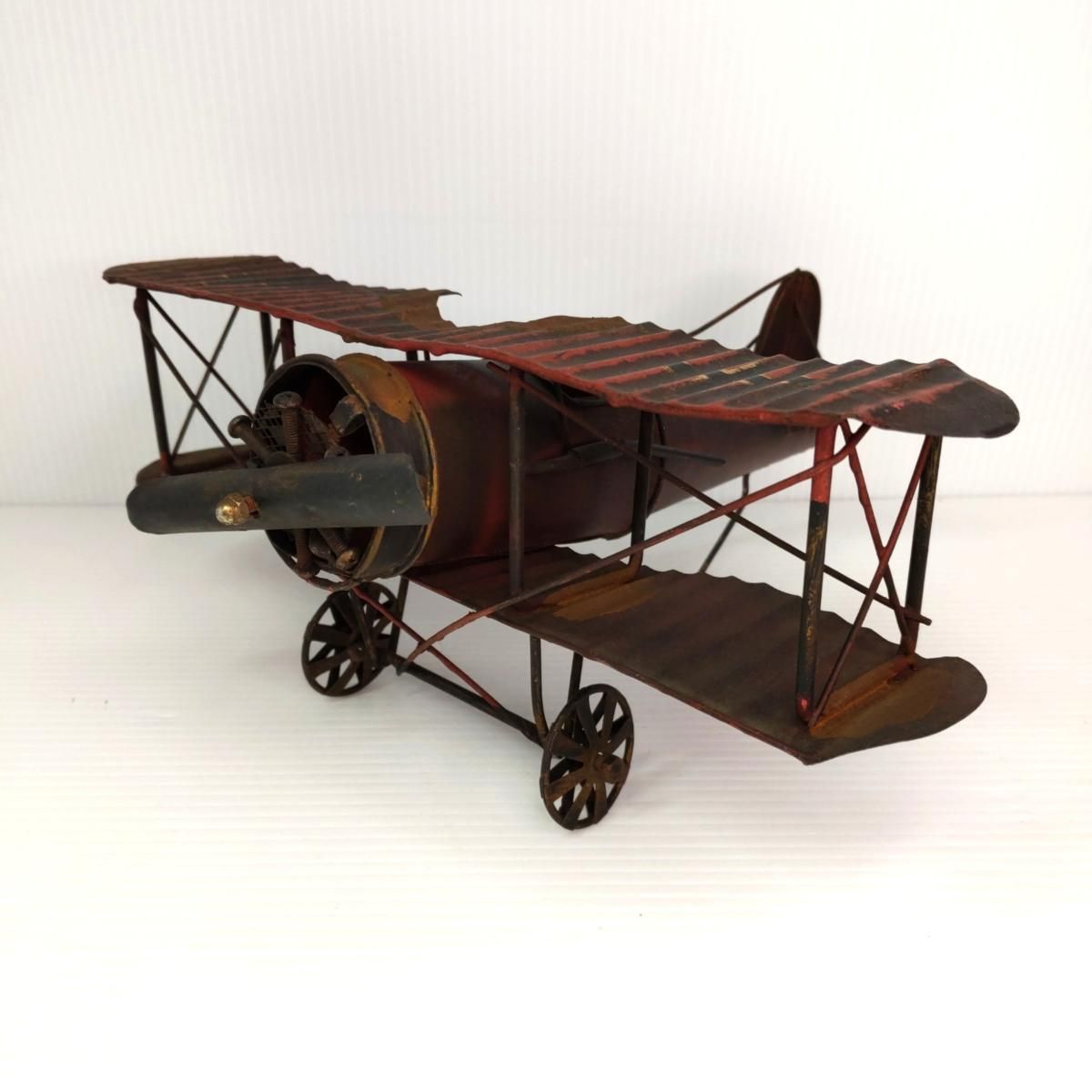 品 ヴィンテージ ブリキ インテリア 飛行機 置物〇YR 54465〇