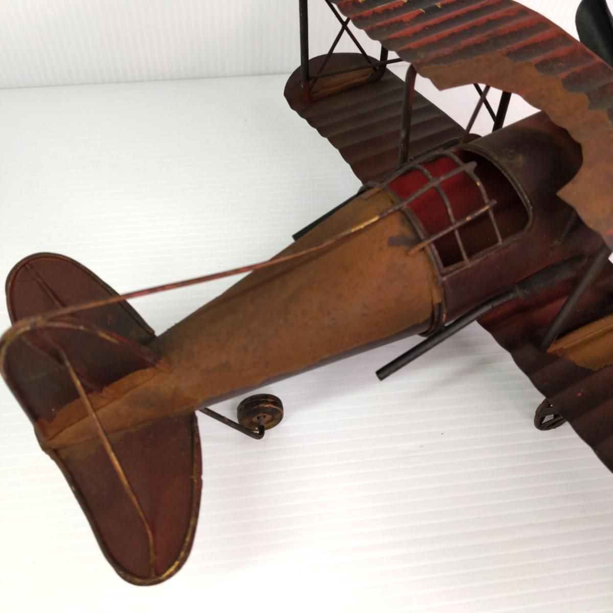  品 ヴィンテージ ブリキ インテリア 飛行機 置物〇YR 54465〇 ミニチュアコレクション 置物 インテリア小物