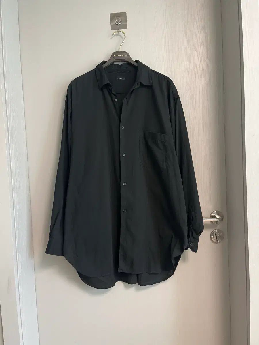 3 24 SS コモリ 옥스 シャツ ブラック