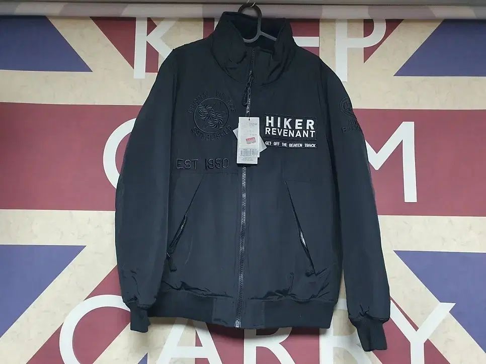 バックロウ ワッペン装飾 ハイネック アウター L 100 ブラック