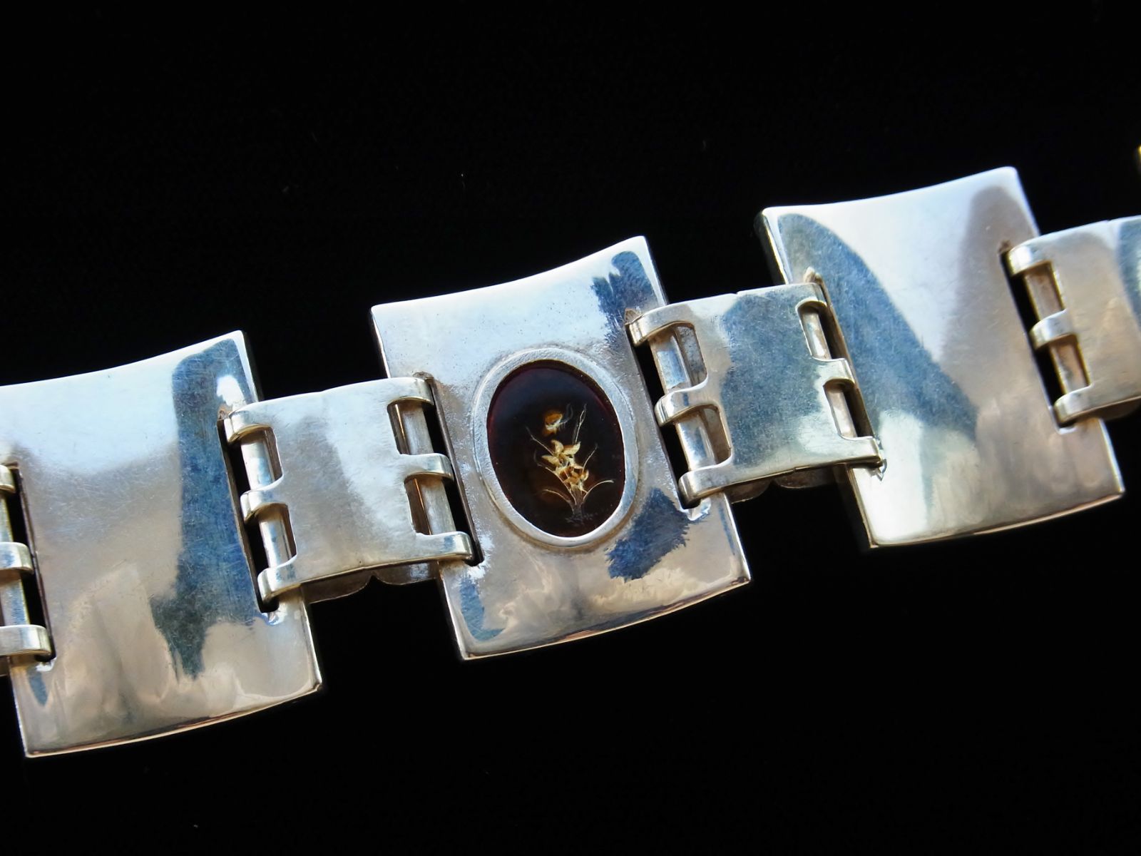 琥珀ブレスレット シルバー925