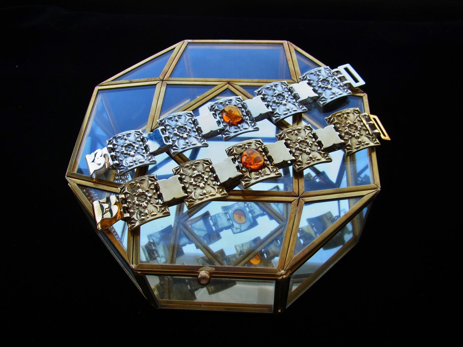 琥珀ブレスレット シルバー925