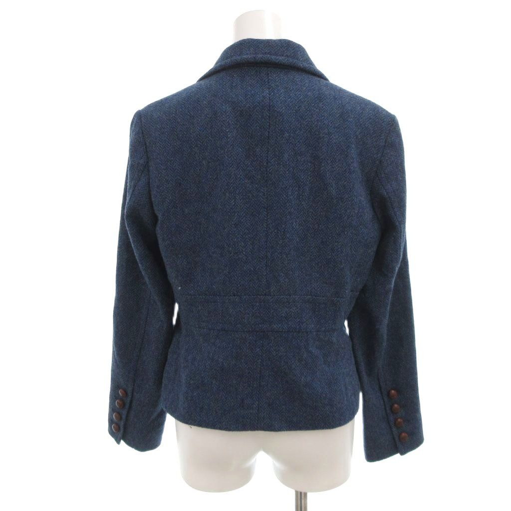 エルエルビーン テーラードジャケット ブレザー ヘリンボーン柄 ライトブルー ♪ エルエルビーン L.L.BEAN テーラードジャケット ブレザー くるみボタン