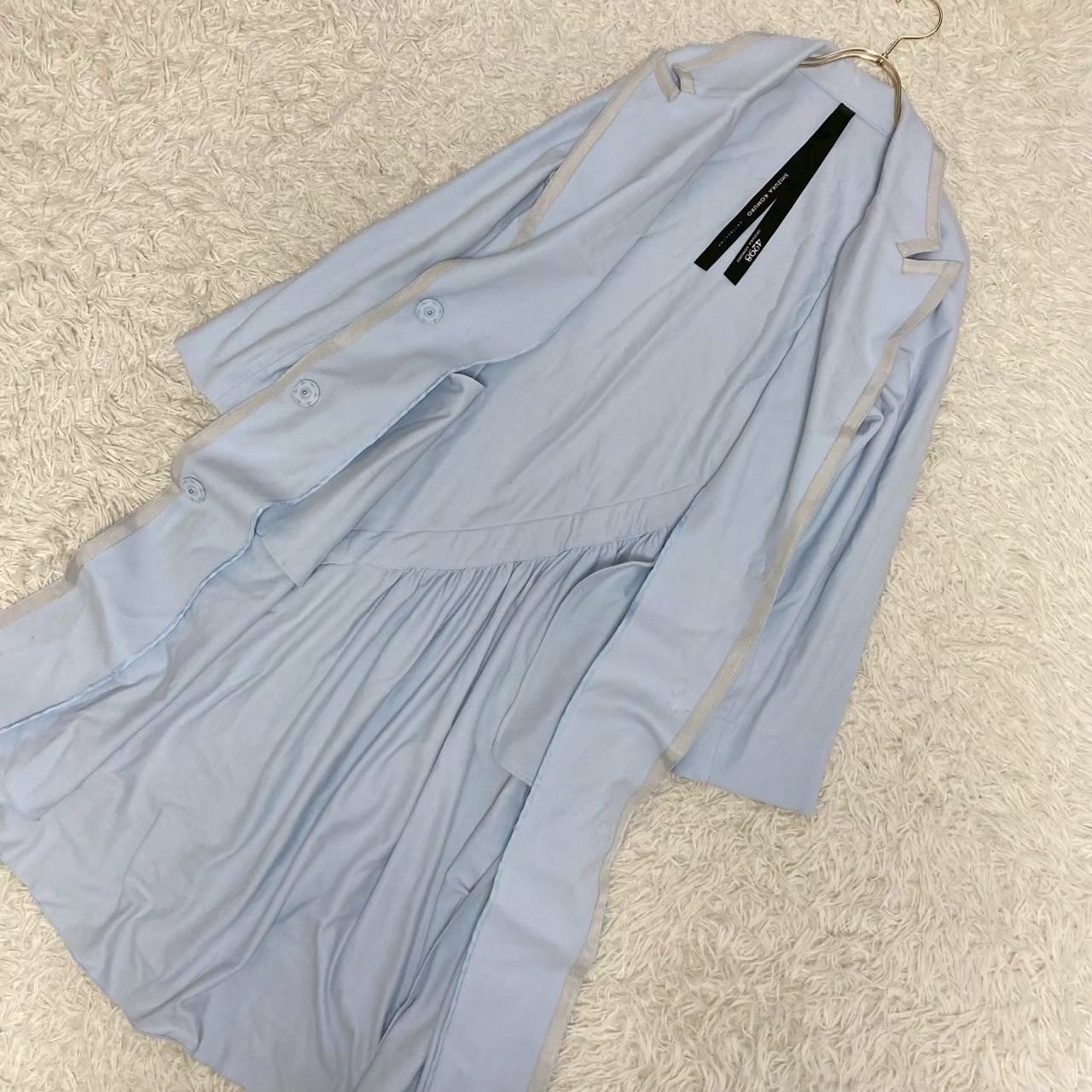 4298 SHIZUKA KOMURO ロングコート ライトブルー 40 可愛い 爽やか 