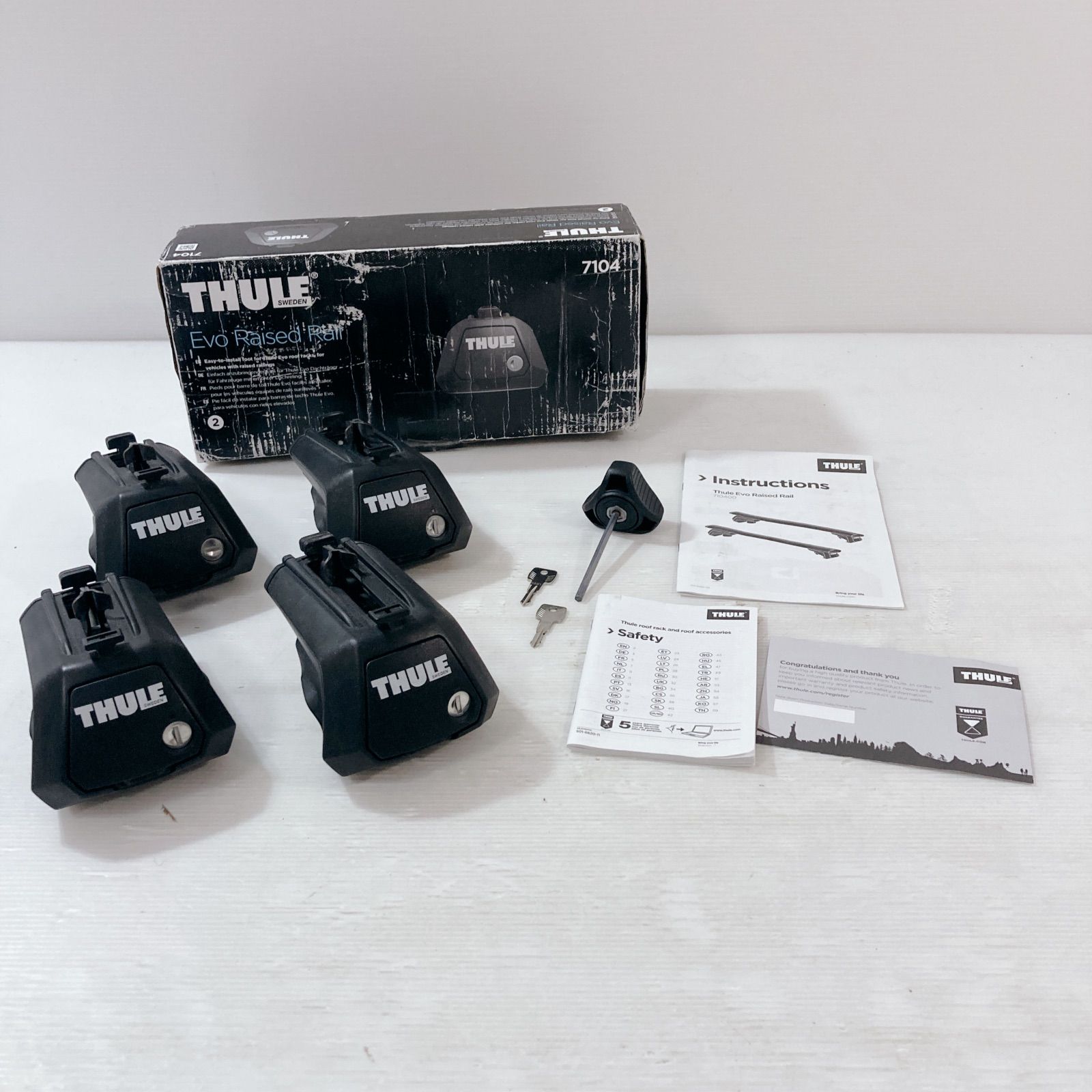 THULE 7104 レール ルーフレール用フットセット キャリア 