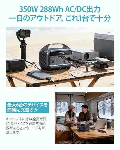 迅速に発送 Daran ポータブル電源 350 W AC高出力 弦波 288 Wh 長寿命 リン酸鉄リチウム バッテリー 小型 軽量 AC DC USB出力 6台デバイス同時充電 PD 60 W急速充電 アウトドア キャンプ 車中泊 停電対策 442 d 0 ffc