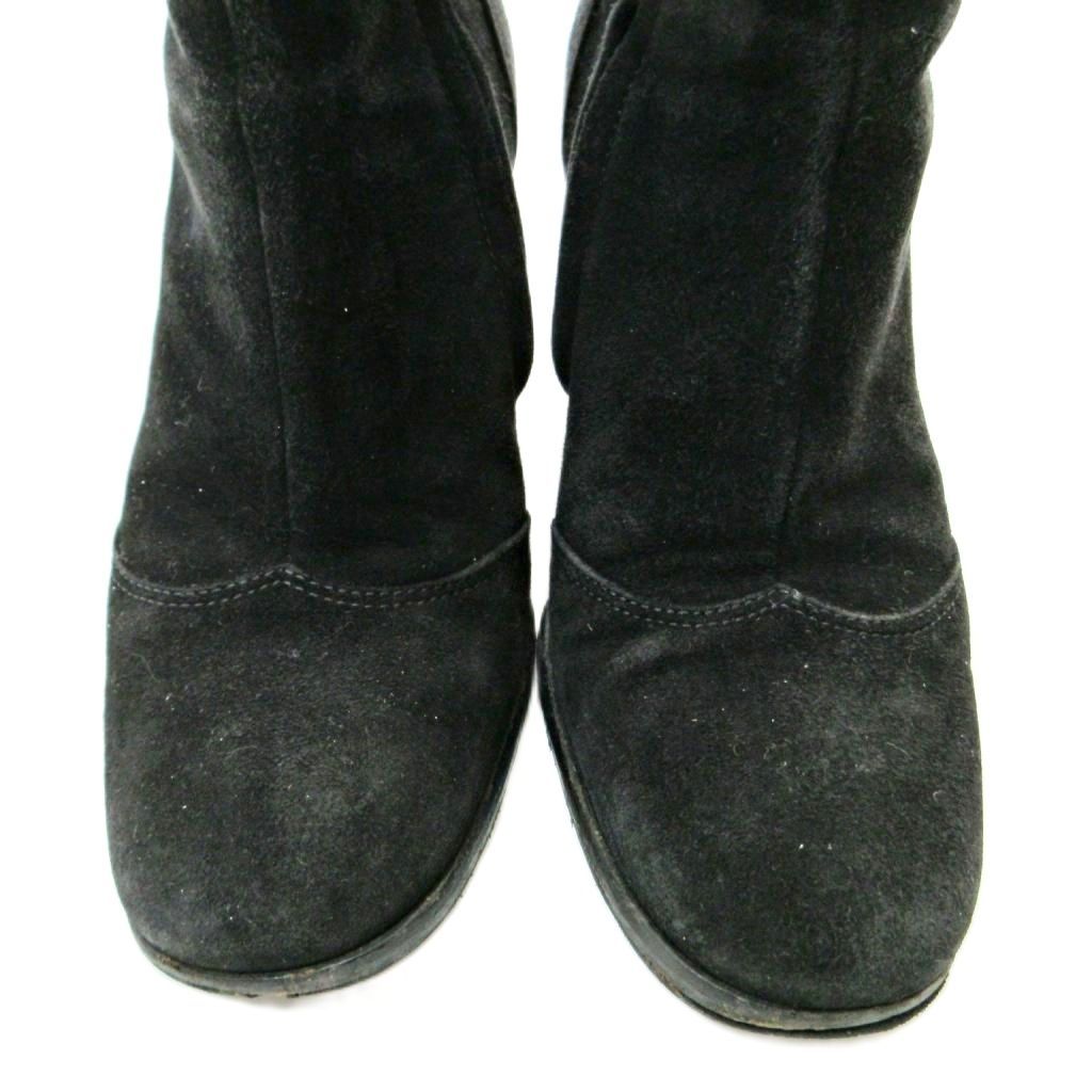 シャネル CHANEL スウェード サイドジップ ミドル ブーツ ハイヒール