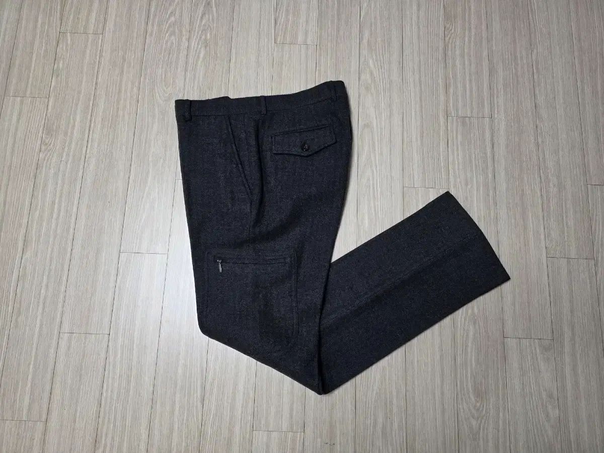 リングヂャケット シルバーレーベル チャコールグレー ヘリンボーン カーゴパンツ