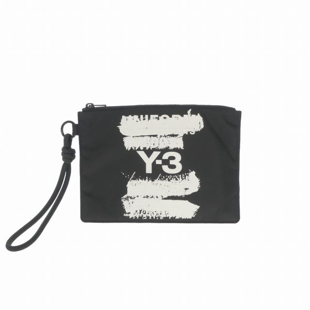 ワイスリー Y 3 ヨウジヤマモト グラフィックプリント ナイロンツイル ポーチ 小物入れ ブラック 黒 JD 2912
