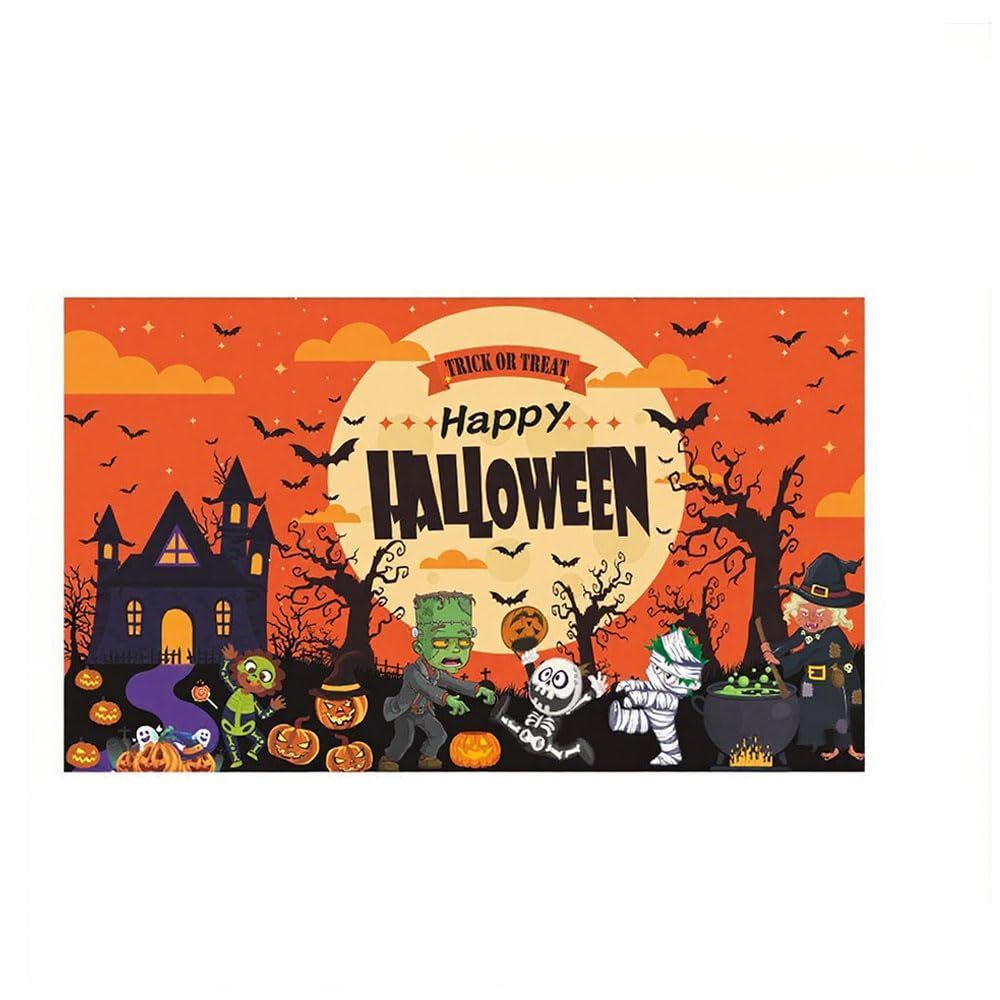 ハロウィーン装飾 亡装飾 パーティー背景 写真背景 雰囲気改善 壁飾り 部屋 装飾布 屋内 外 背景布 写真撮影背景 Halloween A Happy 壁掛け 飾り付け タペストリー 180 cm 110 特大