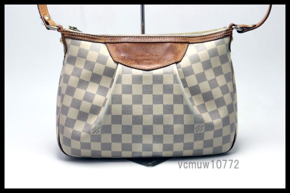 □LOUIS VUITTON ダミエアズール シラクーサPM レザー ショルダー