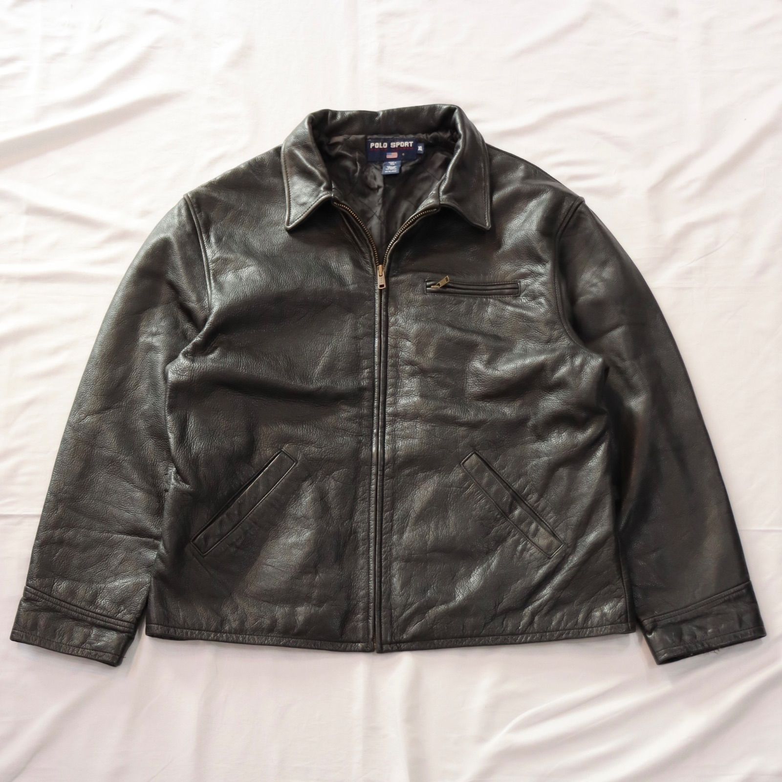 90 s Leather Sports Jacket POLO SPORT 90年代 ポロスポーツ レザースポーツジャケット