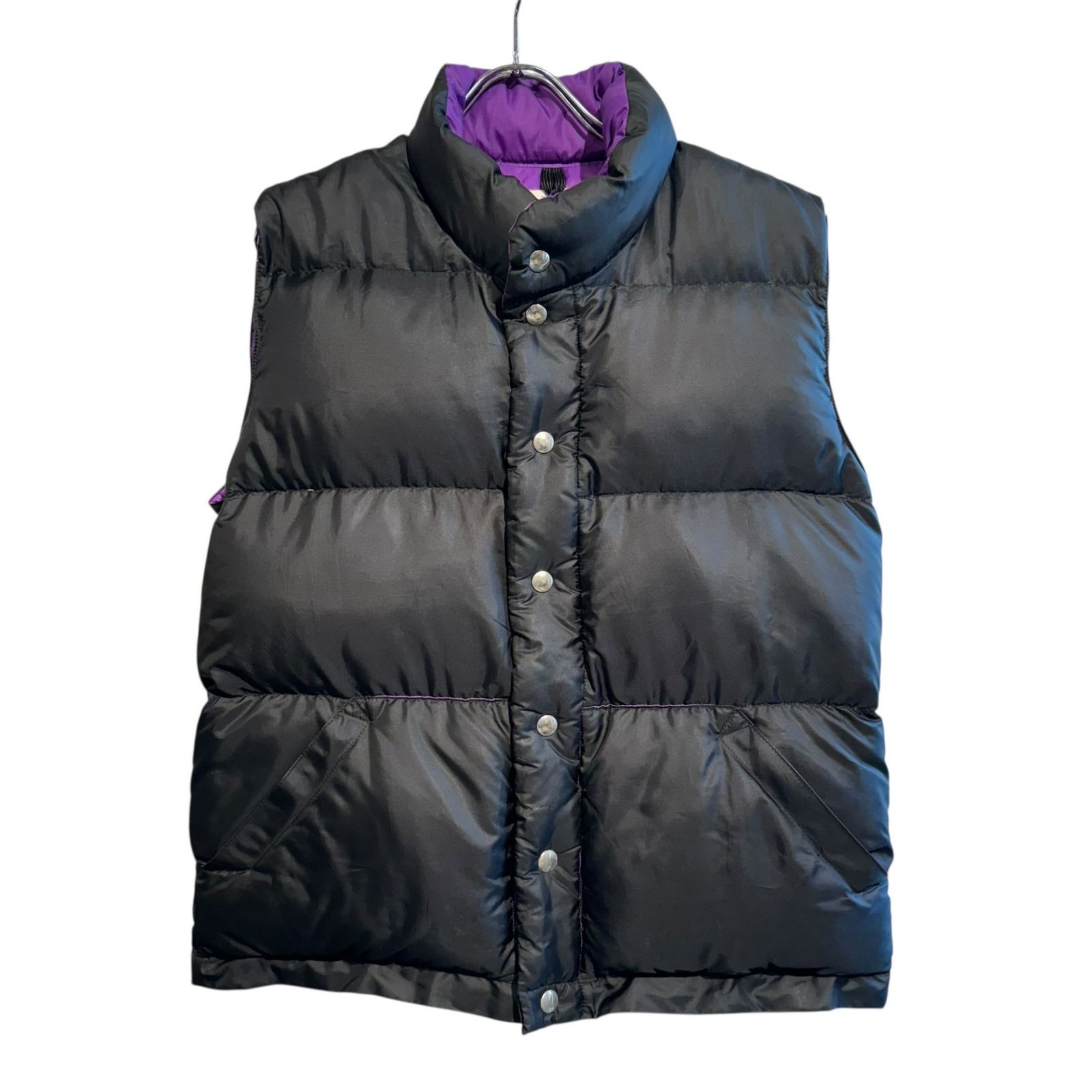 CRESCENT DOWN WORKS クレセントダウンワークス ITALIAN VEST ダウンベスト ユニセックス ブラック|パープル S