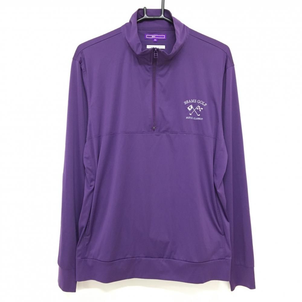 ビームスゴルフ ハイネックブルゾン パープル 薄手 ハーフジップ メンズ XL ゴルフウェア BEAMS GOLF