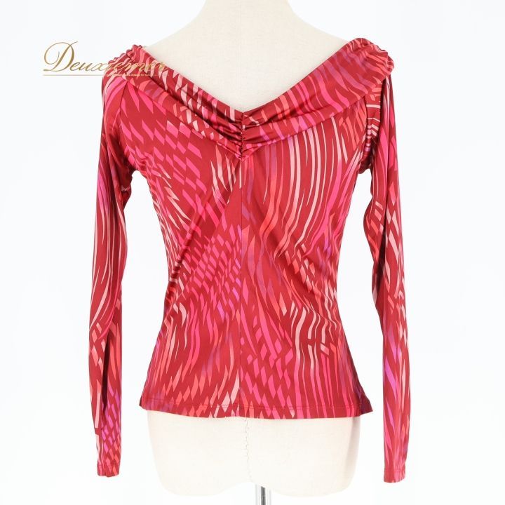 社交ダンス 衣装 トップス ブラウス レッド系 チャコットロイヤル