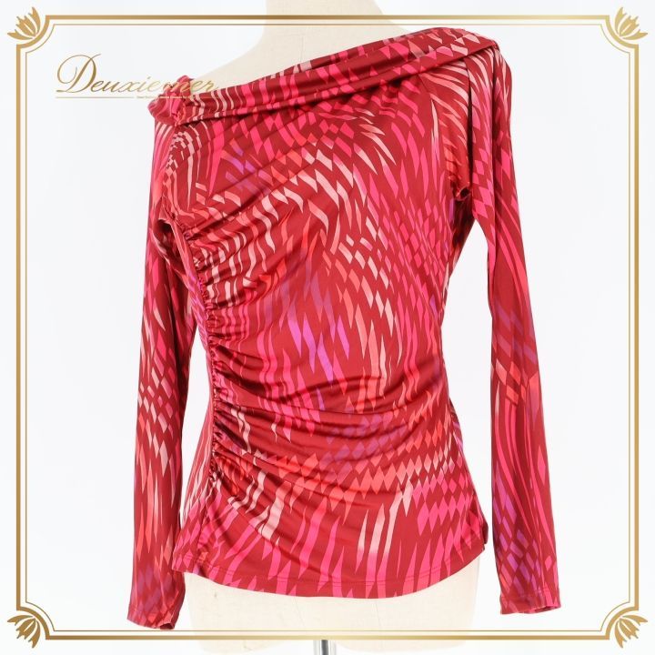 社交ダンス 衣装 トップス ブラウス レッド系 チャコットロイヤル