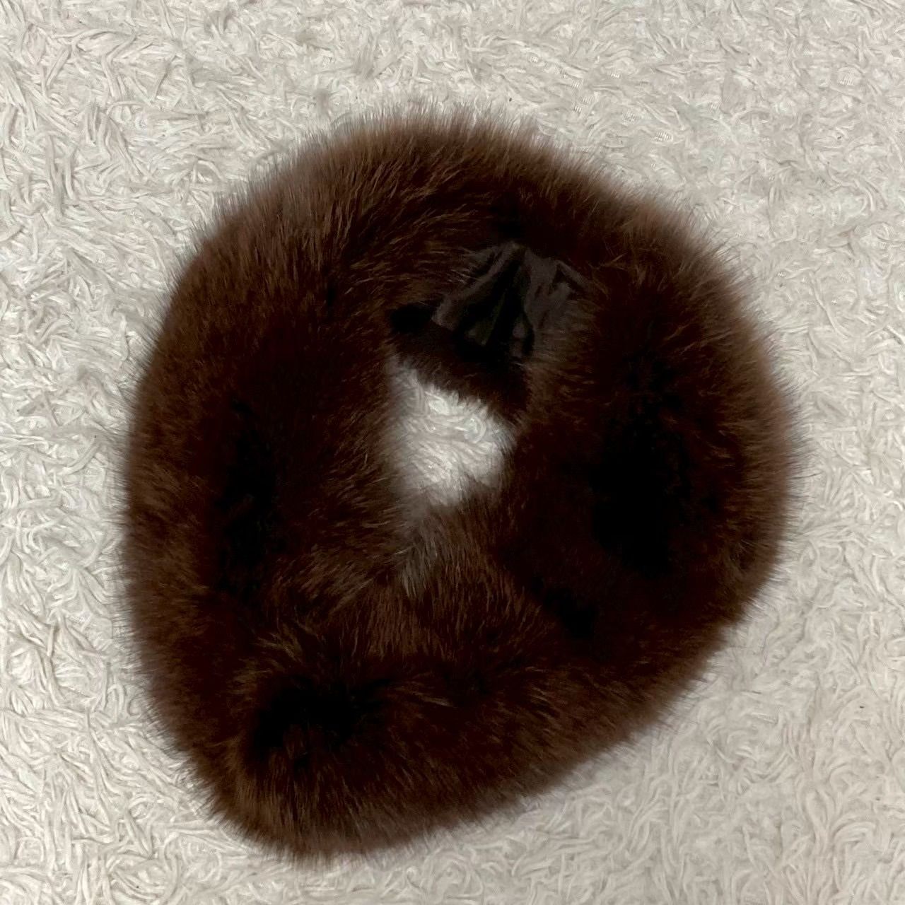 SAGA FOX ファーマフラー ブラウン 襟巻き ストール モフモフ 上品