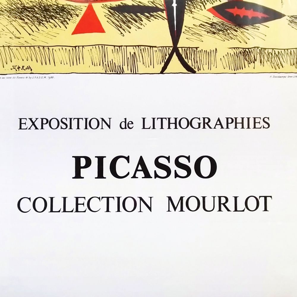 パブロ・ピカソ ムルロー工房 「花瓶の構図」 リトグラフポスター 額装済 パブロ・ピカソ ムルロー工房 「花瓶の構図」 リトグラフポスター 額装