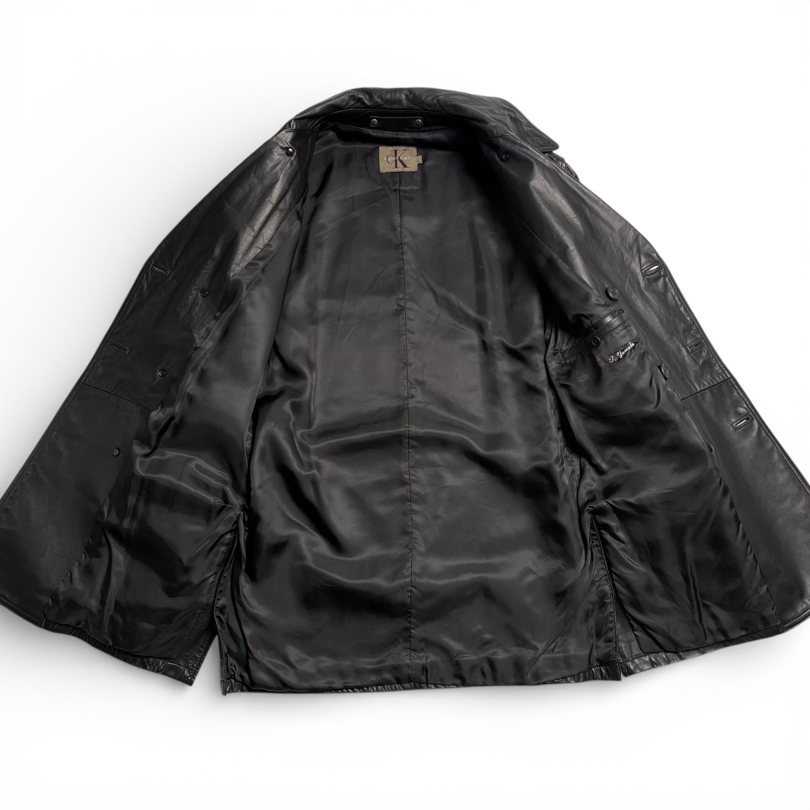馬革】Calvin Klein レザージャケット 黒 L 本革 コート - メルカリ