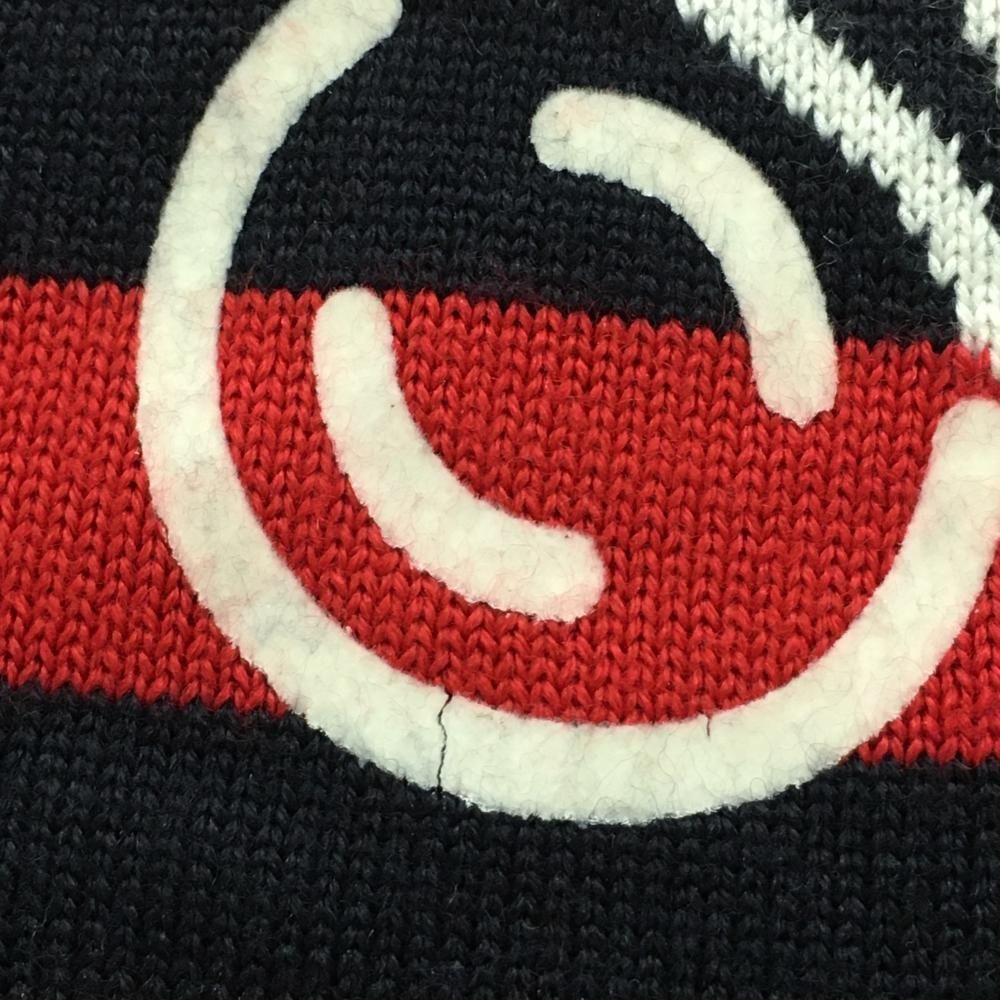 キャロウェイ セーター レッド×黒 ボーダー リス ウール混 ニット