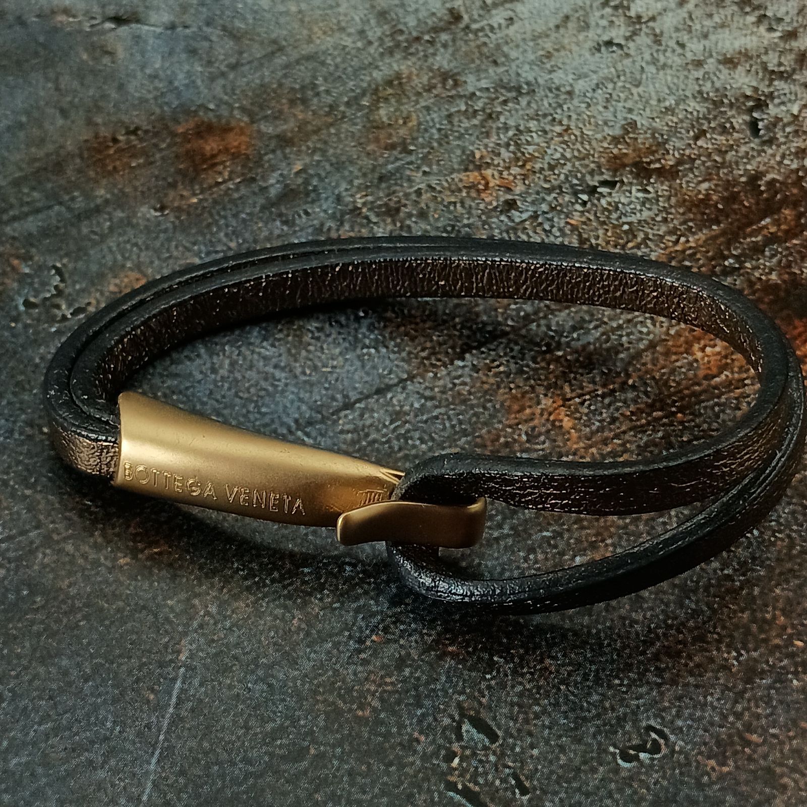 BOTTEGA VENETA ボッテガヴェネタ レザー ブレスレット メンズ レディース ゴールド ヴィンテージ