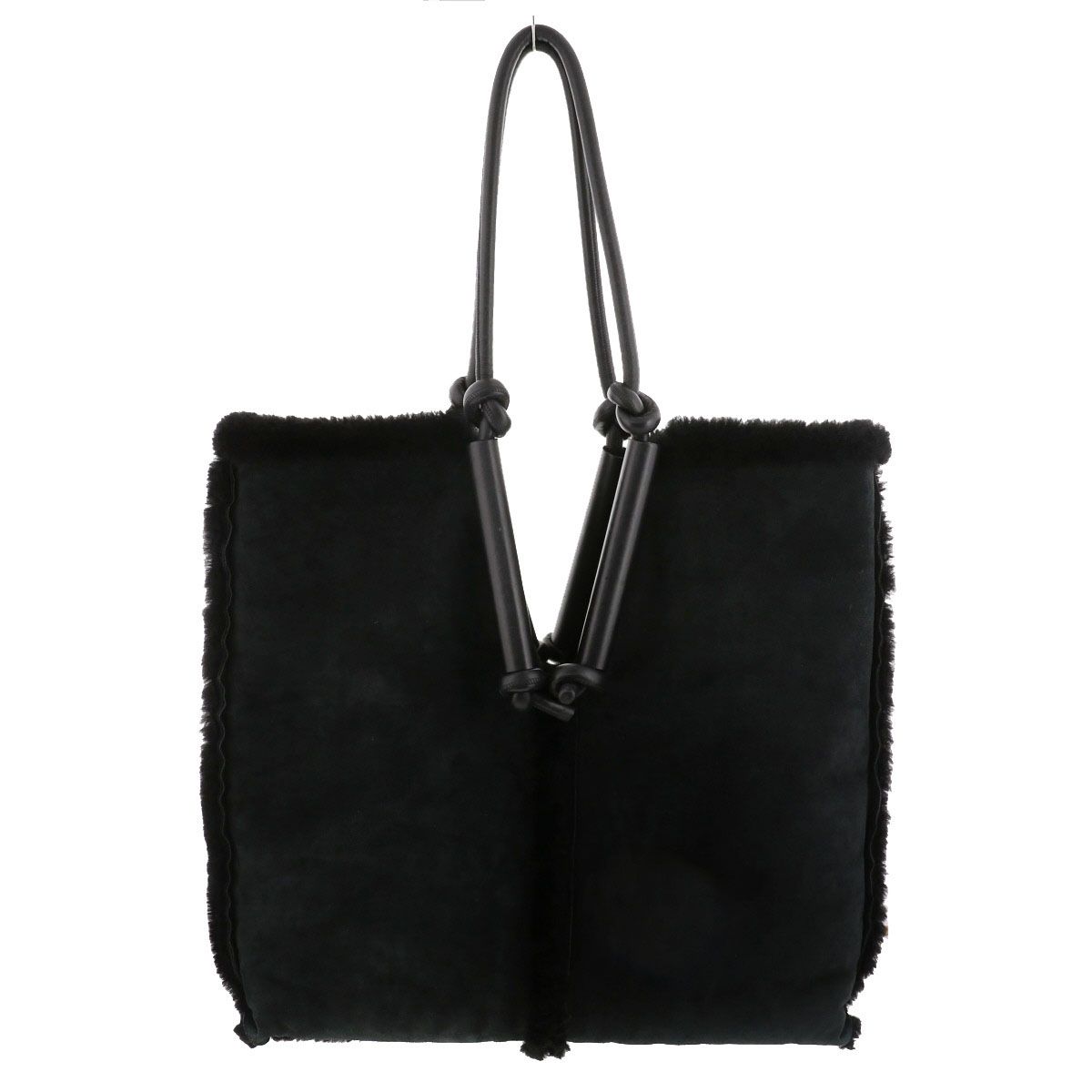 BOTTEGAVENETA ボッテガヴェネタ ボルスタートートバッグ スウェード レザー ブラック メンズ