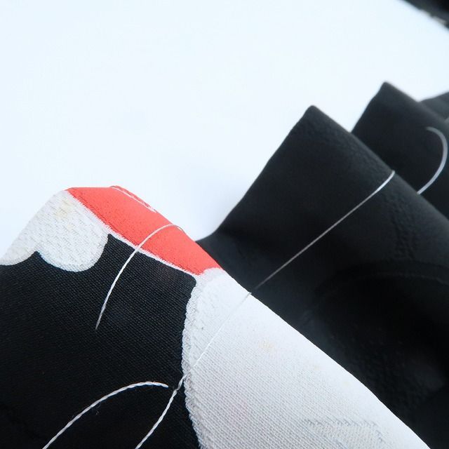 百華 Y 4321 仕付け糸付 手縫い仕立て ロング丈 まんじゅう菊 兎 正絹 長羽織