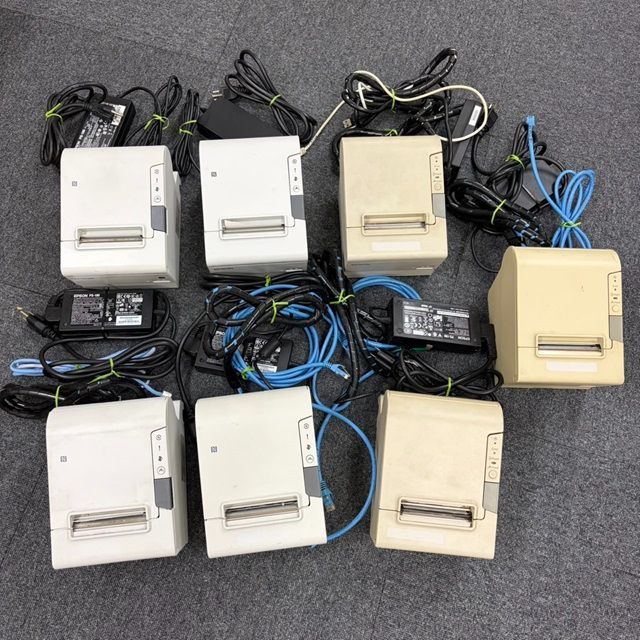 E 103 EPSON TM-T 88 VとTM-T VI ７台セット 通電のみ 済み サーマルレシートプリンタ ACアダプタ付き エプソン