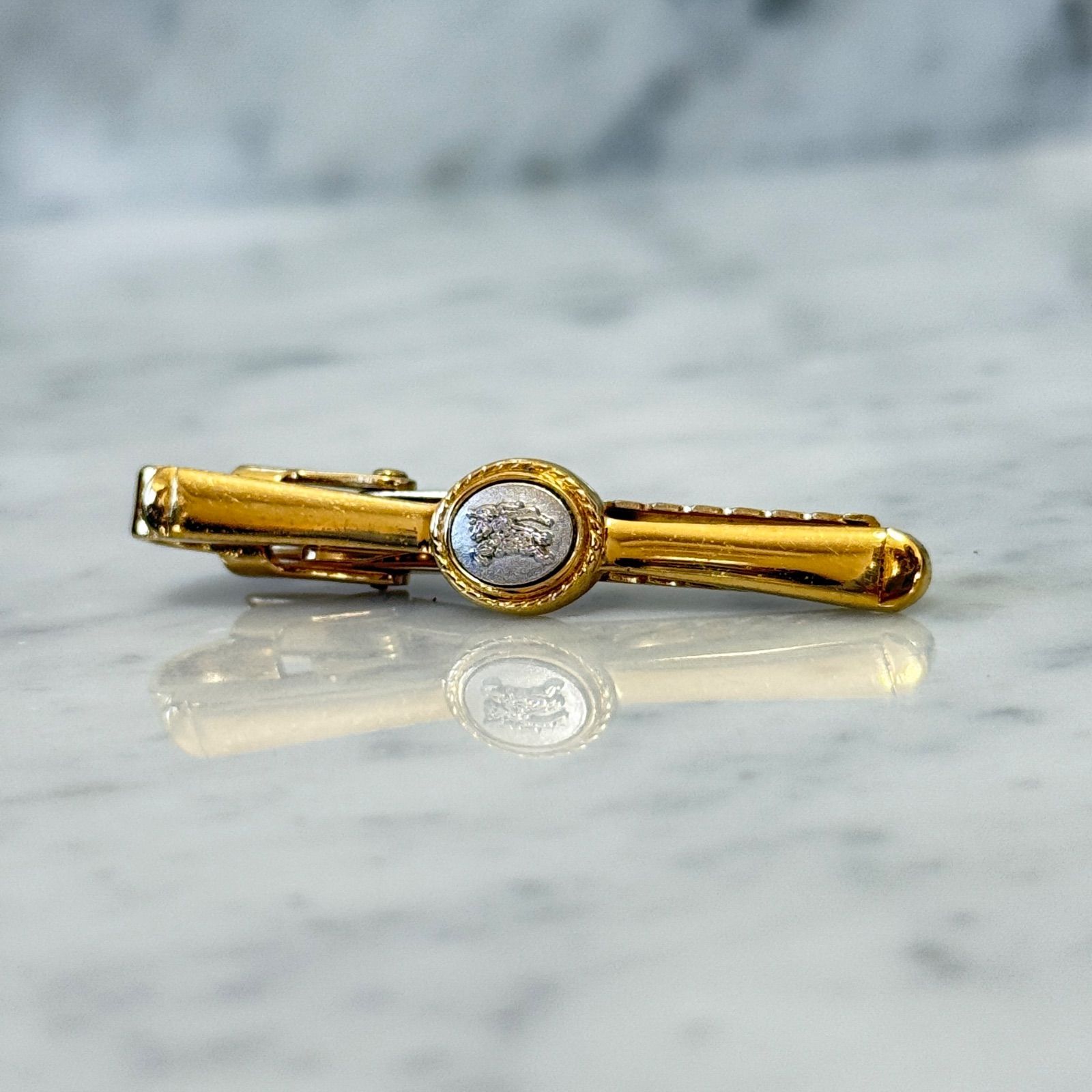 美品 BURBERRY バーバリー ネクタイピン ゴールド シルバー ホース