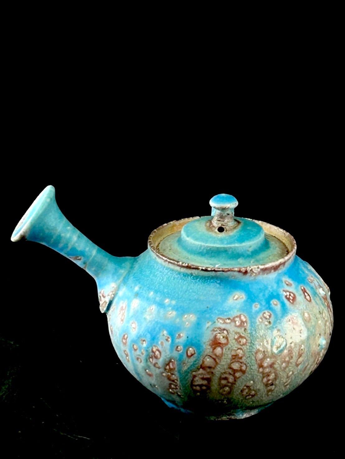 幽玄 人間国宝 山田想 常滑焼 青宝瓶 共箱 茶道具 茶注