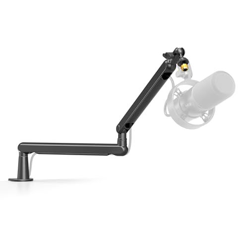 FIFINE ブームアーム マイクスタンド マイクアーム コンデンサーマイク用 3 8 5 卓上マイクスタンド 下から 角度調節 360度回転 金属製 ケーブル収納 ゲーム実況 配信 録音 在宅ワーク 黒 BM 88 m
