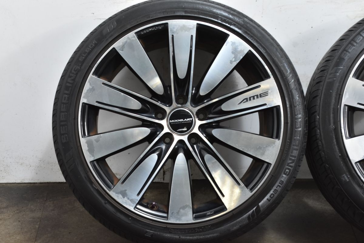  品 AME モデラート 19 in 8 J 45 PCD 114 3 セイバーリングSL 201 245 40 R アルファード エスティマ C HR カムリ RCオデッセイ 19インチ タイヤ ホイールセット