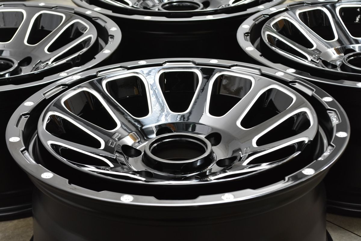 デルタフォース オーバル 17 in 8 J 20 PCD 139.7 ハブ径106 mm FJ ランドクルーザー プラド ハイラックス サーフ ブラックマシニング