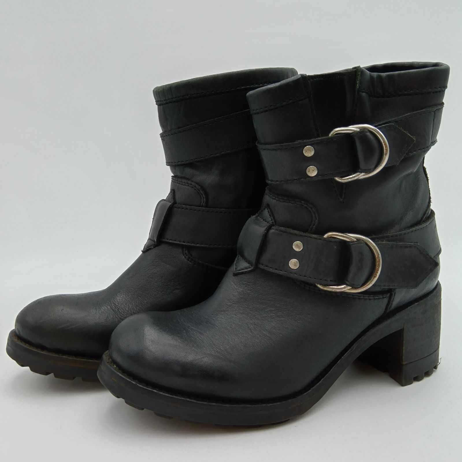 DIESEL ディーゼル ブラックレザー エンジニアブーツ EU 39 ブラック メンズ E-1-3