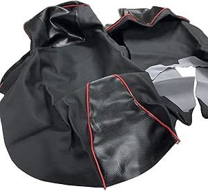 ホンダ フォルツア250 Z MF 08 本体 腰アテ バックレスト 3点セット 設計 シートカバー日本製 厚手生地 生地色 黒エンボス カーボン パイピング色 赤 張替タイプ