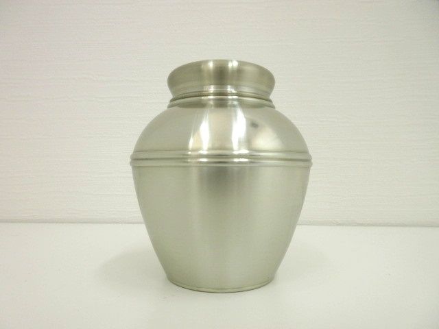 鍛栄造 純錫 茶壷 302 g 茶道具 茶入 茶器 金属工芸品 共