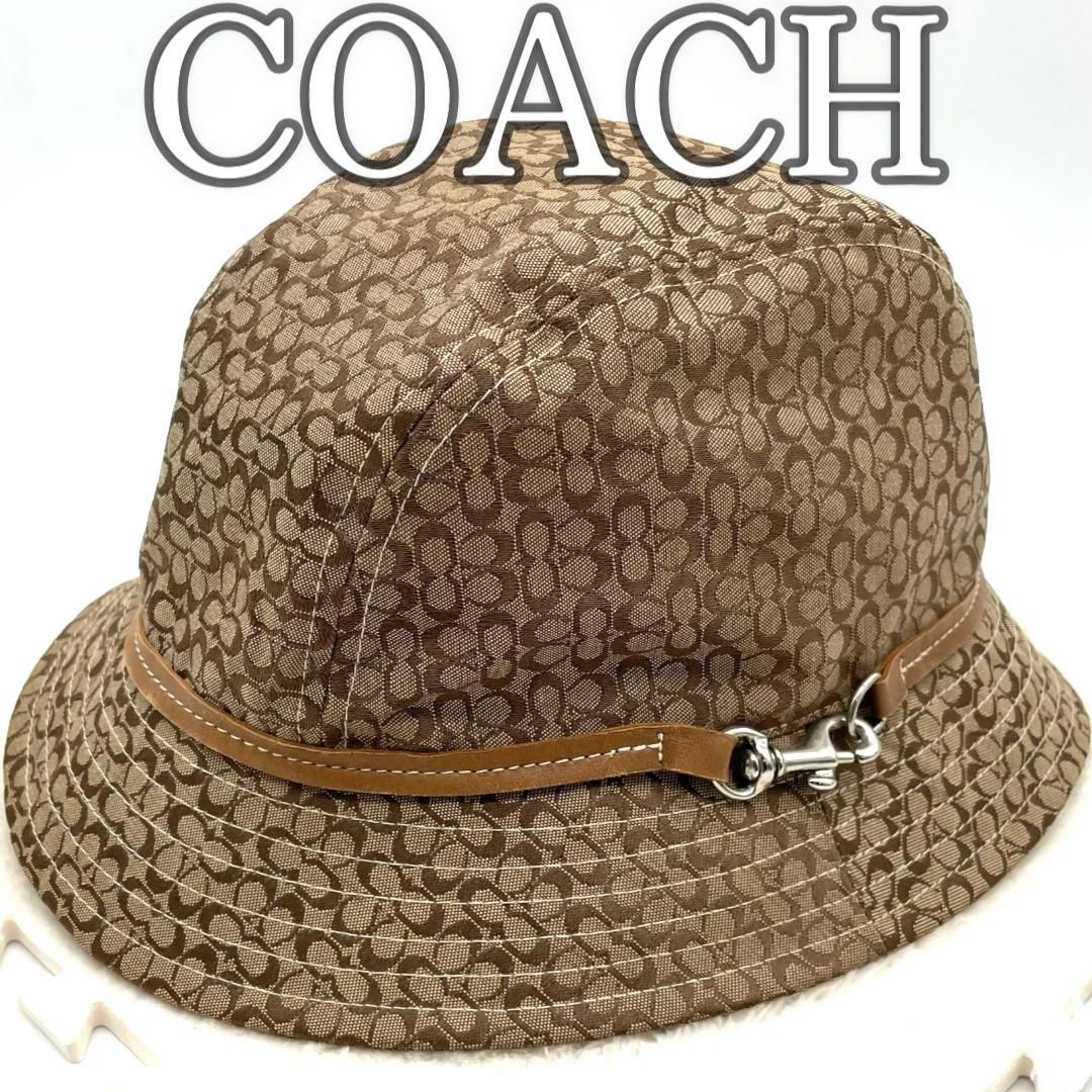 コーチ COACH 帽子 ハット ミニシグネチャー 総柄 ブラウン 茶