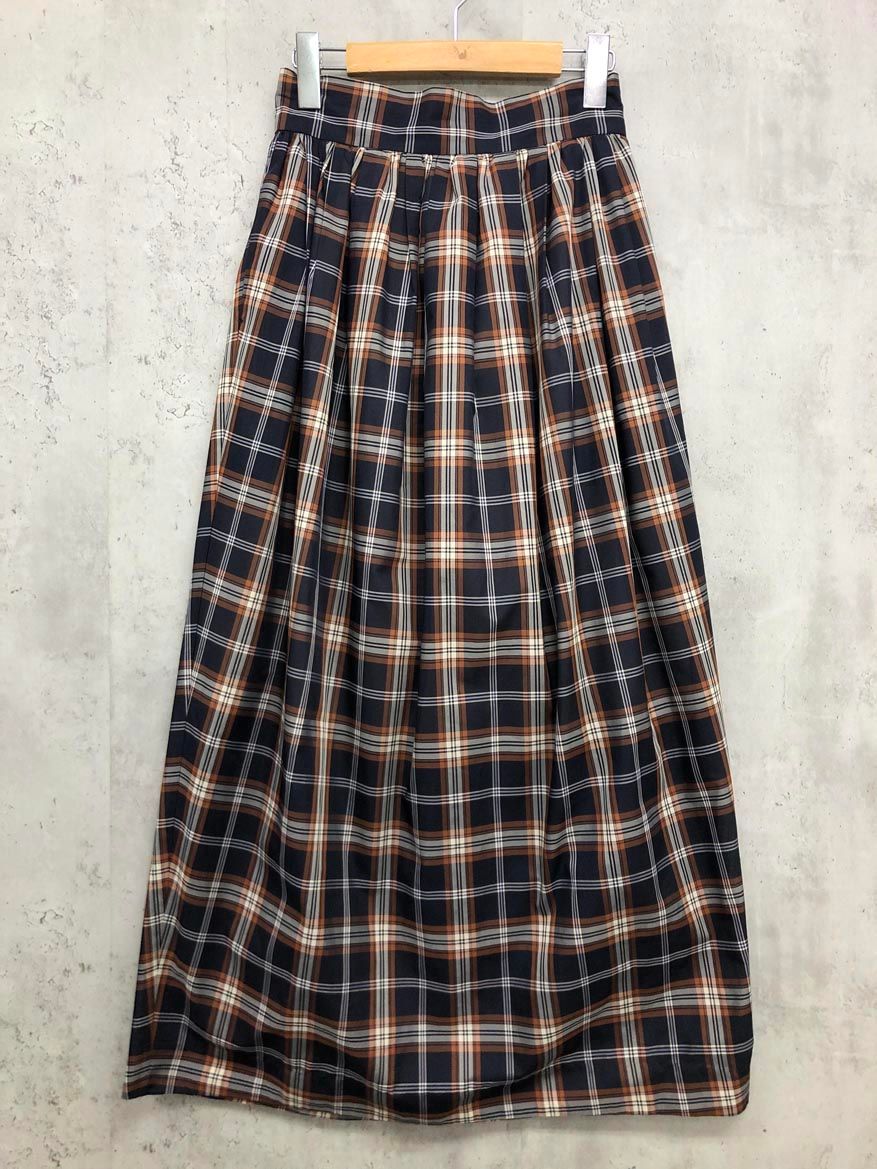 Yurina Kawaguchi ユリナカワグチ 日本製 チェック ギャザー ロング