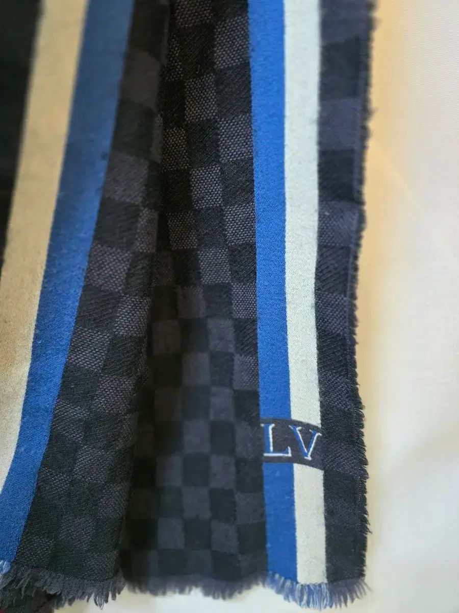 ルイヴィトン ストライプ マフラー ネイビー