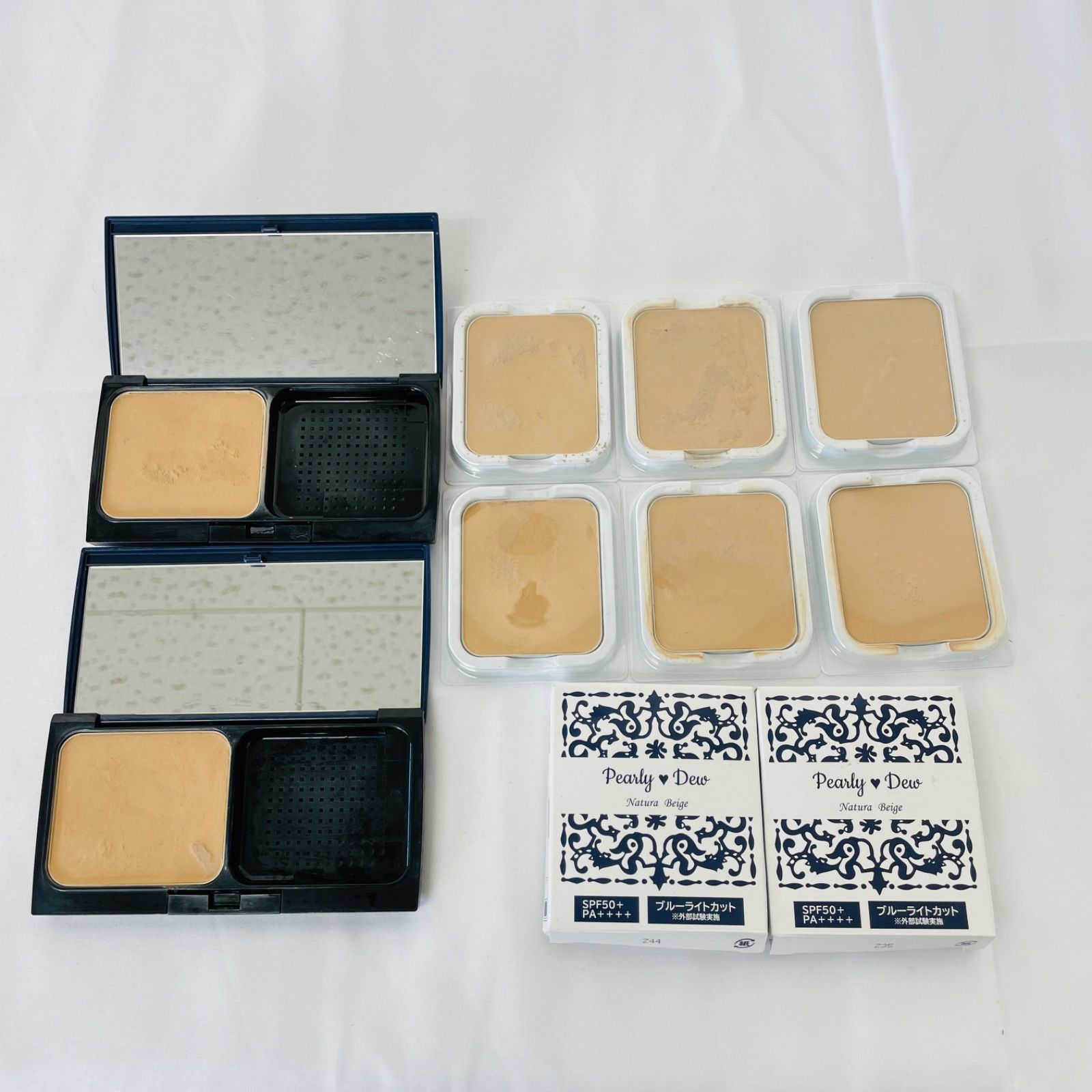 パーリーデュー 薬用リンクルホワイトパウダーセラムファンデーション シルキーカバー ベージュ EX 10グラム と本体ケース付き