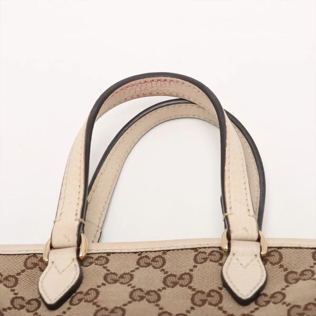 美品 グッチ GGキャンバス 449241 レザー 2WAY ショルダーバッグ 斜め