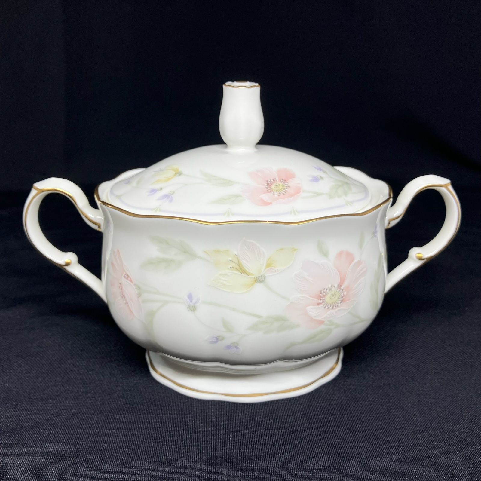 ナルミ パステルガーデン ポット シュガーポット クリーマー 花柄 ピンク