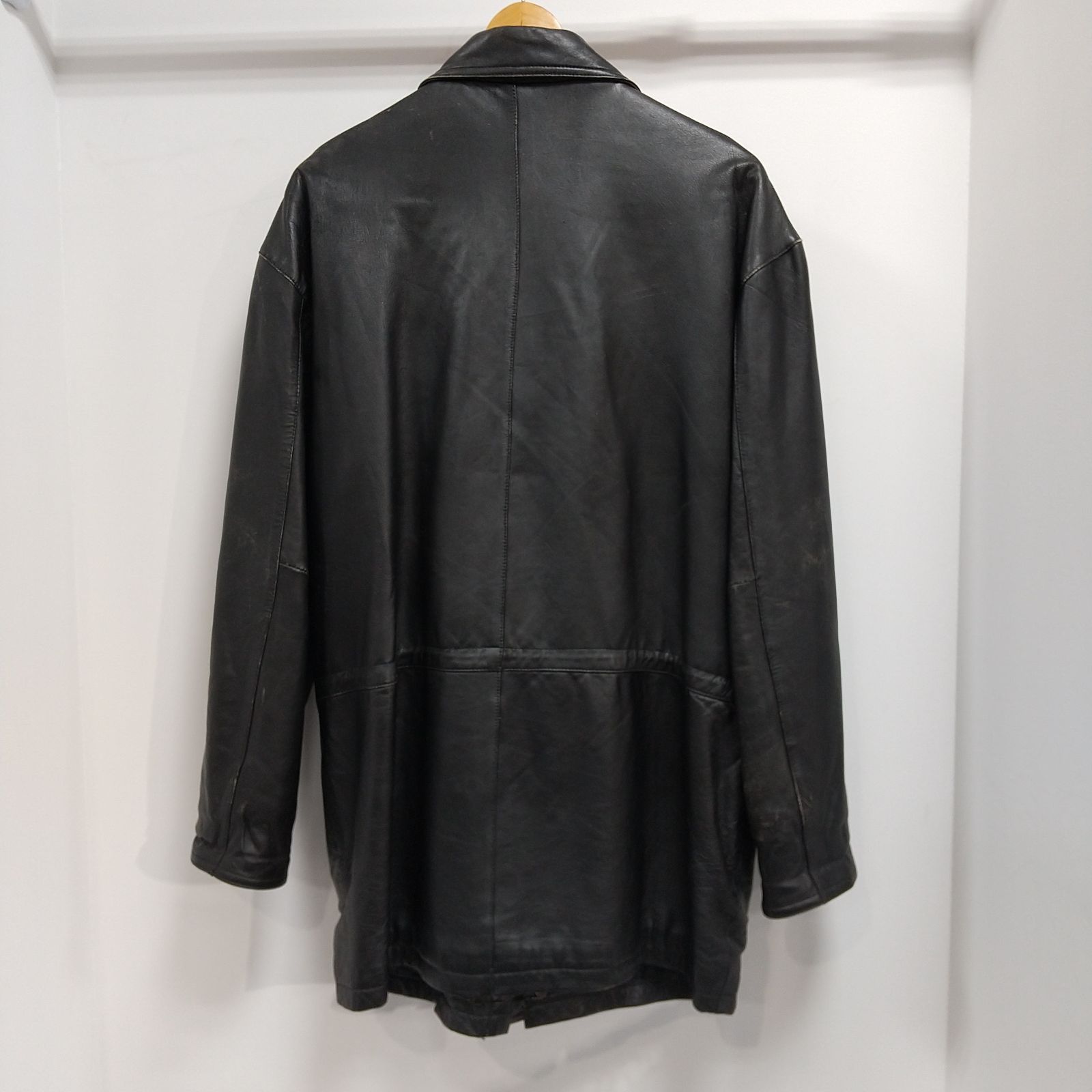 ボーイング　レザージャケット ks61◇UNO 羊革 レザージャケット ロング メンズ Mサイズ ブラック 胸