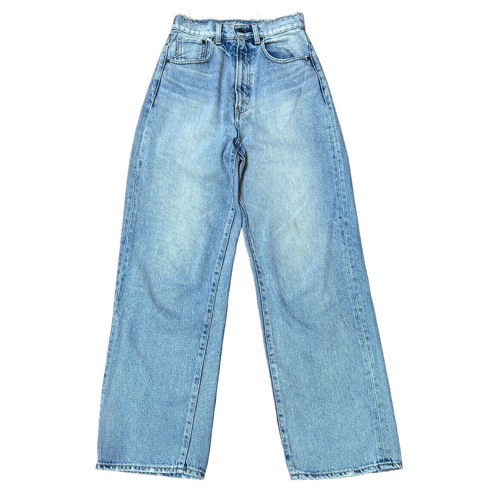 MOUSSY HW DAMAGE LOOSE STRAIGHT ハイウエスト ワイドデニム ルーズ