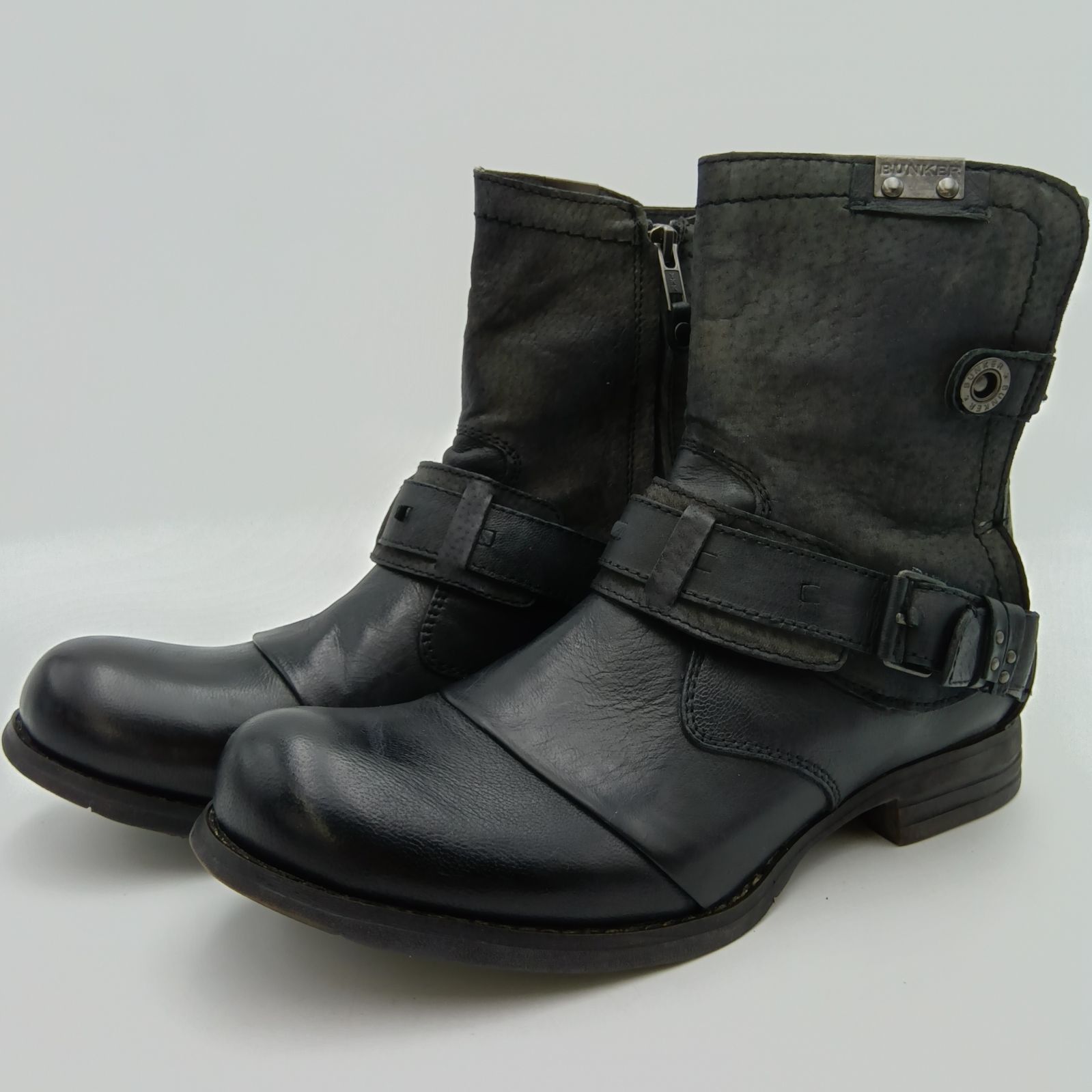 BUNKER バンカー レザー ブーツ ブラック メンズ 27 5 cm E 1 4