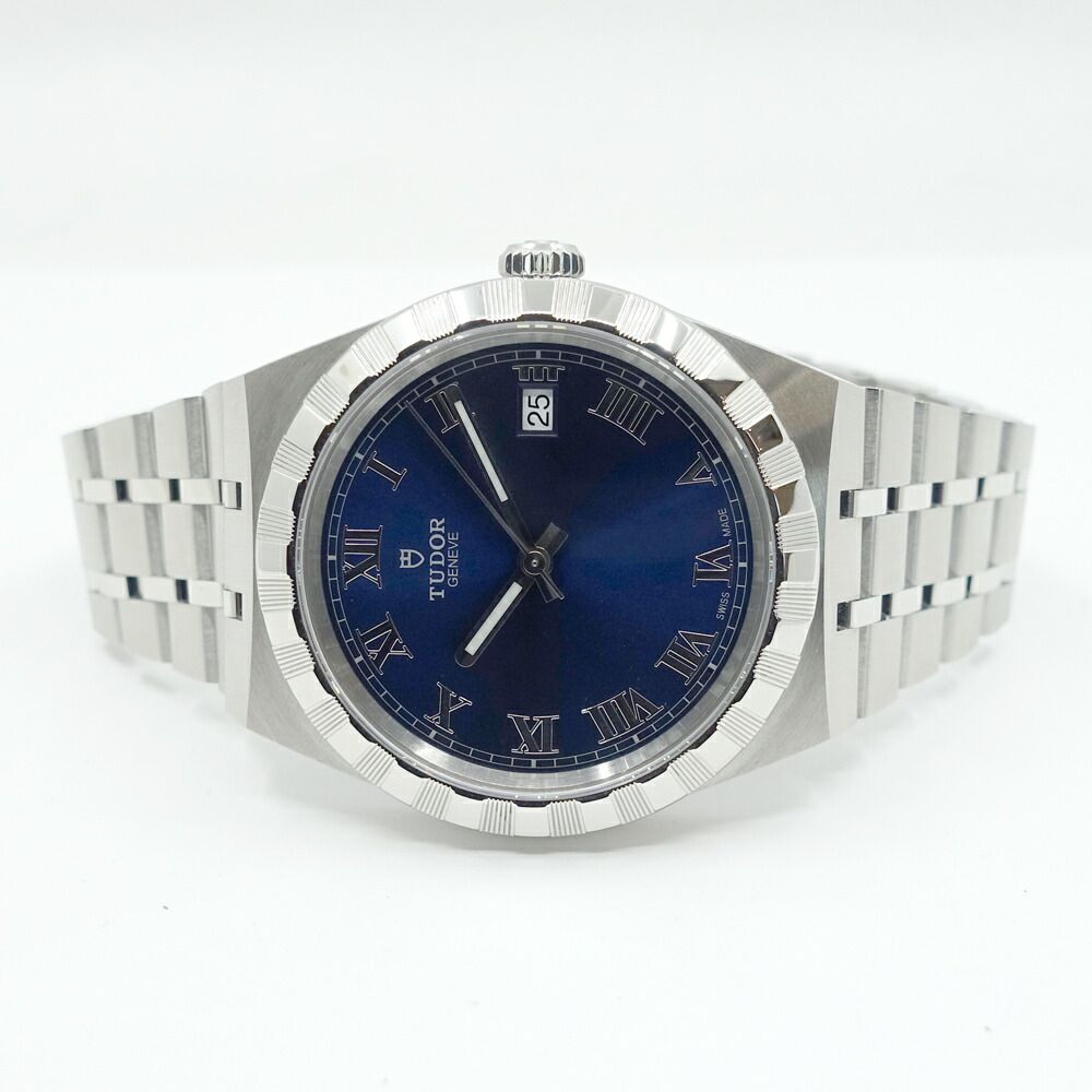 栄 チューダー 腕時計 ロイヤル 28500 ブルー SS 自動巻き メンズ 男性 箱 ♥